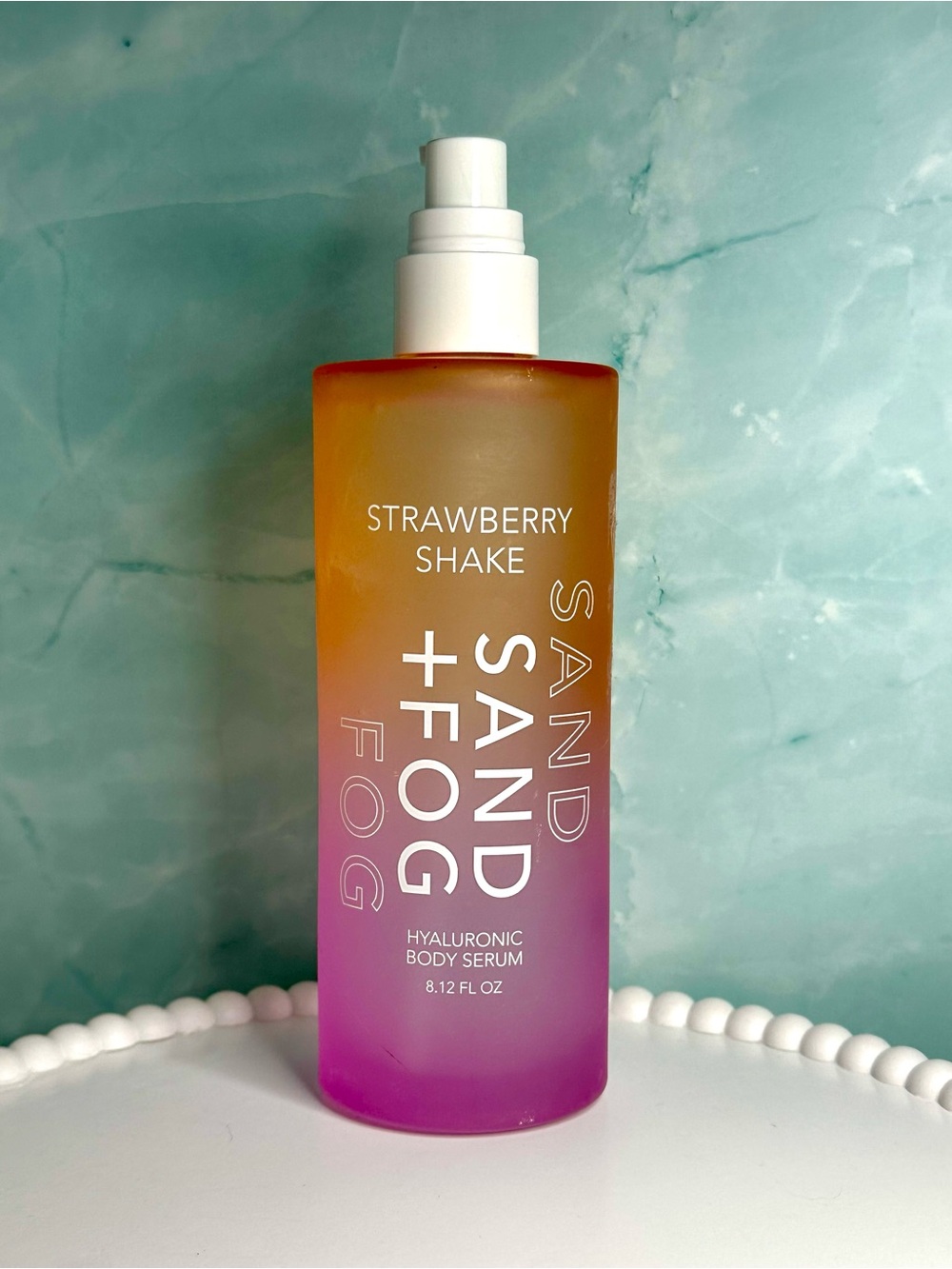 SAND + FOG Strawberry Shake Hyaluronic Body Serum — 8oz NEW (missing clear cap)